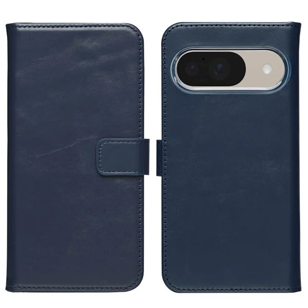 Selencia Echt Leren Bookcase Google Pixel 10 / 10 Pro - Blauw Selencia Echt Leren Bookcase Google Pixel 10 / 10 Pro - Blauw