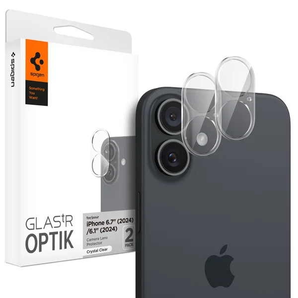 Spigen Optik Lens Protector - Full Camera bescherming (2-pack) Apple iPhone 16 / 16 Plus - Crystal Clear Spigen Optik Lens Protector - Full Camera bescherming (2-pack) Apple iPhone 16 / 16 Plus - Crystal Clear