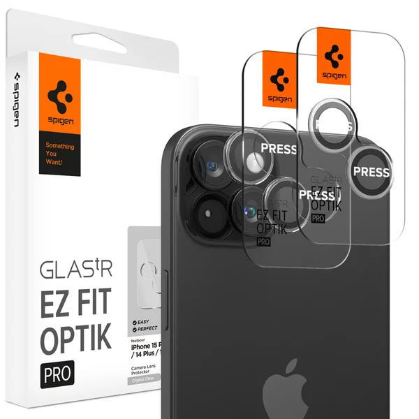 Spigen Optik Pro EZ Fit Lens Protector - Cameralens bescherming (2-pack) Apple iPhone 15 / 15 Plus - Crystal Clear Spigen Optik Pro EZ Fit Lens Protector - Cameralens bescherming (2-pack) Apple iPhone 15 / 15 Plus - Crystal Clear