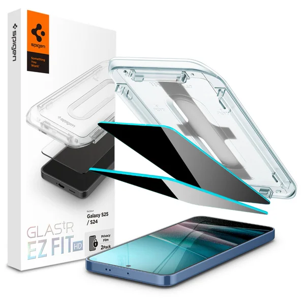 Spigen GLAStR Privacy EZ Fit Screenprotector + Applicator - 2-pack Samsung Galaxy S25 / S24 Spigen GLAStR Privacy EZ Fit Screenprotector + Applicator - 2-pack Samsung Galaxy S25 / S24
