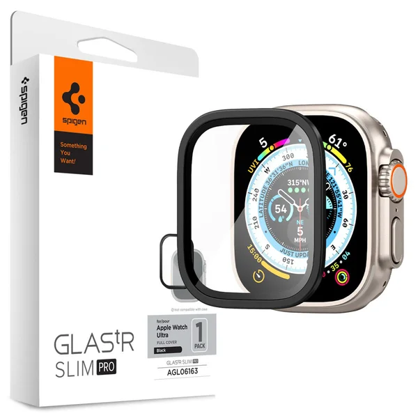 Spigen Glas.tR Slim Pro Screen Protector Apple Watch Ultra 1 / 2 - 49 mm - Zwart Spigen Glas.tR Slim Pro Screen Protector Apple Watch Ultra 1 / 2 - 49 mm - Zwart