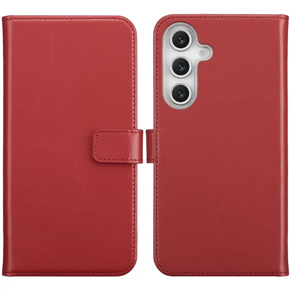Selencia Echt Leren Bookcase Samsung Galaxy S25 FE - Rood Selencia Echt Leren Bookcase Samsung Galaxy S25 FE - Rood