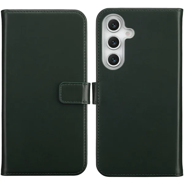 Selencia Echt Leren Bookcase Samsung Galaxy S25 FE - Groen Selencia Echt Leren Bookcase Samsung Galaxy S25 FE - Groen