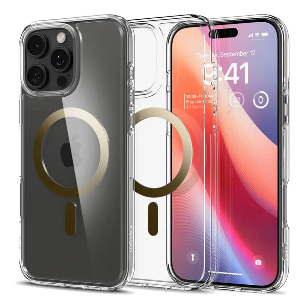 Spigen Ultra Hybrid Backcover MagSafe Apple iPhone 16 Pro Max - Goud Spigen Ultra Hybrid Backcover MagSafe Apple iPhone 16 Pro Max - Goud
