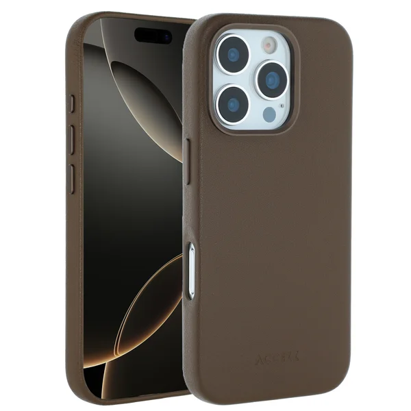 Accezz MagSafe Leather Backcover Apple iPhone 16 Pro - Coffee Brown Accezz MagSafe Leather Backcover Apple iPhone 16 Pro - Coffee Brown