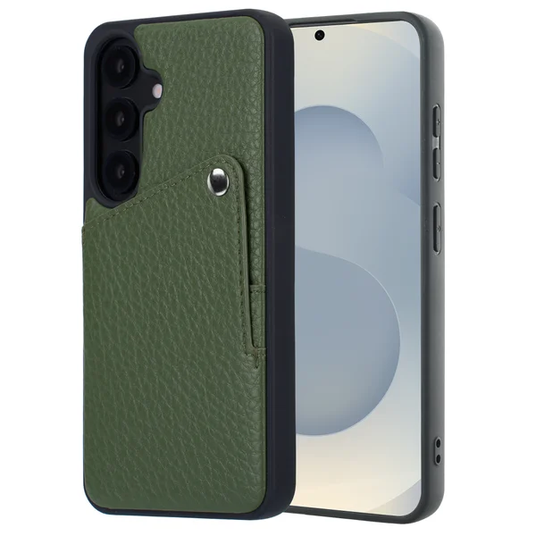 Selencia Riva Backcover met Pashouder Samsung Galaxy S25 / S24 - Sage Green Selencia Riva Backcover met Pashouder Samsung Galaxy S25 / S24 - Sage Green