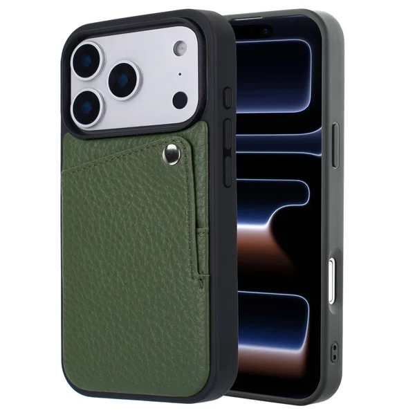 Selencia Riva Backcover met Pashouder Apple iPhone 17 Pro - Sage Green Selencia Riva Backcover met Pashouder Apple iPhone 17 Pro - Sage Green