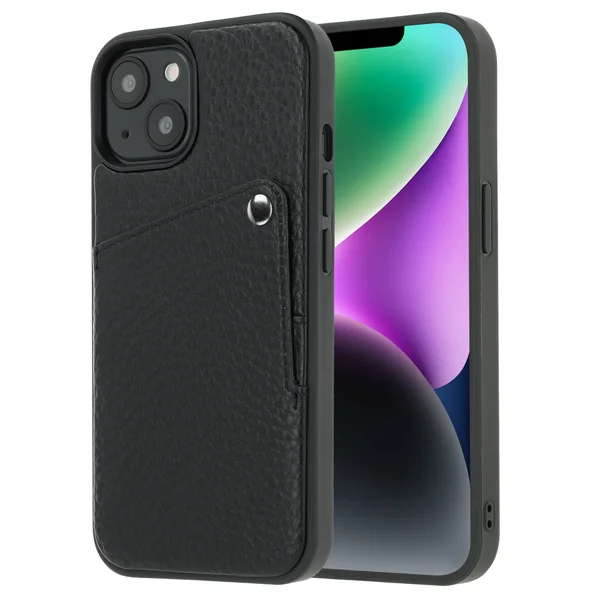 Selencia Riva Backcover met Pashouder Apple iPhone 14 / 13 - Zwart Selencia Riva Backcover met Pashouder Apple iPhone 14 / 13 - Zwart