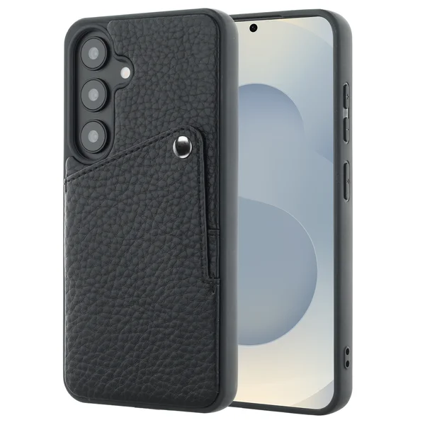 Selencia Riva Backcover met Pashouder Samsung Galaxy S25 / S24 - Zwart Selencia Riva Backcover met Pashouder Samsung Galaxy S25 / S24 - Zwart