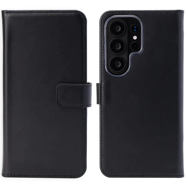 Selencia Echt Leren Bookcase Samsung Galaxy S26 Ultra - Zwart