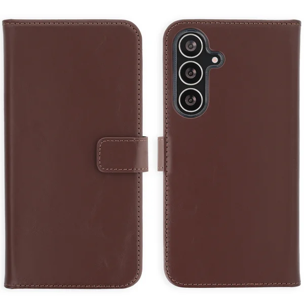 Selencia Echt Leren Bookcase Samsung Galaxy S25 FE - Donkerbruin Selencia Echt Leren Bookcase Samsung Galaxy S25 FE - Donkerbruin