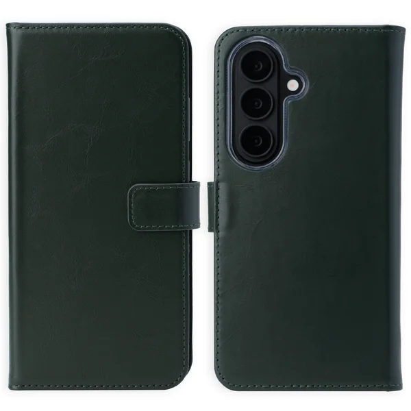 Selencia Echt Leren Bookcase Samsung Galaxy S26 - Groen Selencia Echt Leren Bookcase Samsung Galaxy S26 - Groen