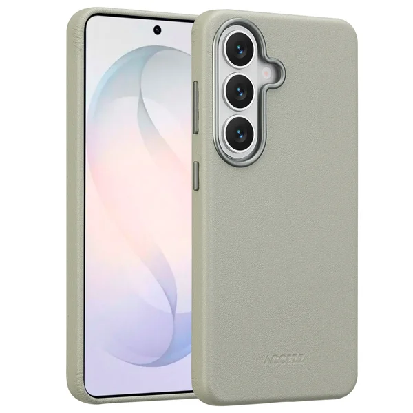 Accezz MagSafe Leather Backcover Samsung Galaxy S26 - Light Grey