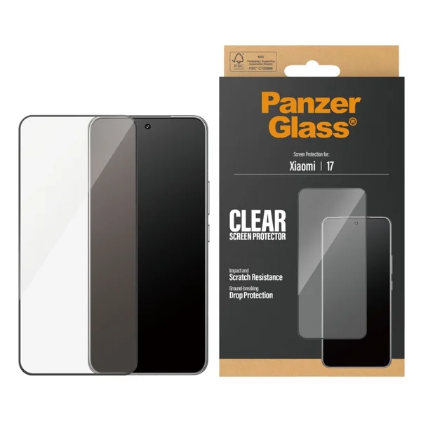 PanzerGlass Ultra-Wide Fit Anti-Bacterial Screenprotector incl. applicator Xiaomi 17