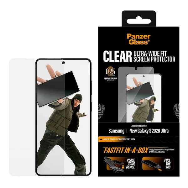 PanzerGlass Ultra Wide Fit FastFit in-a-box Screenprotector Samsung Galaxy S26 Ultra