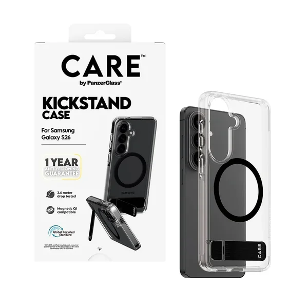 CARE by PanzerGlass Urban Explorer Transparante MagSafe backcover met Kickstand Samsung Galaxy S26 - Transparant CARE by PanzerGlass Urban Explorer Transparante MagSafe backcover met Kickstand Samsung Galaxy S26 - Transparant