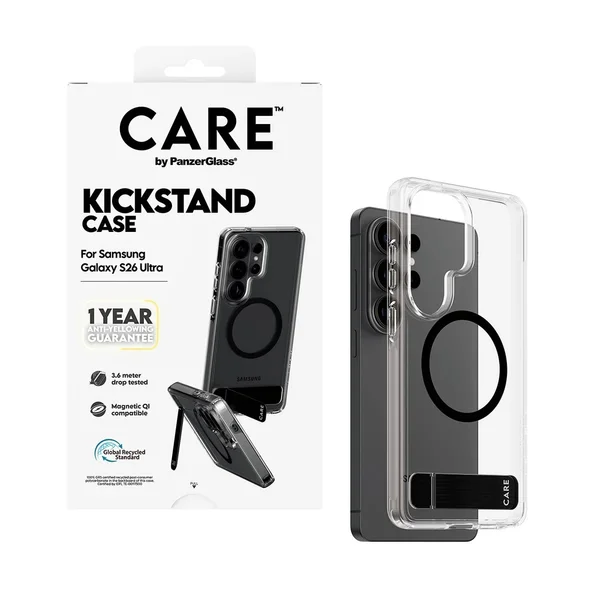 CARE by PanzerGlass Urban Explorer Transparante MagSafe backcover met Kickstand Samsung Galaxy S26 Ultra - Transparant