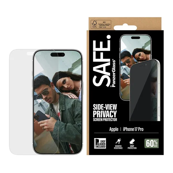 SAFE by PanzerGlass Privacy Screenprotector Ultra Wide Fit met applicator Apple iPhone 17 Pro