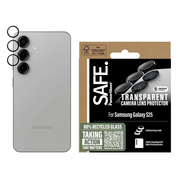 SAFE by PanzerGlass Camera Lens Protector Samsung S25 - Transparant