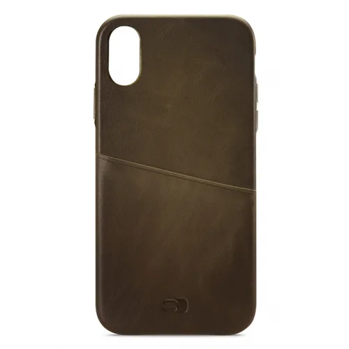 Senza Desire Leather Cover with Card Slot Apple iPhone XR Burned Olive
