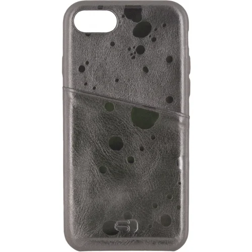 Senza Glam Leather Cover with Card Slot Apple iPhone 7/8/SE (2020/2022) Metallic Grey