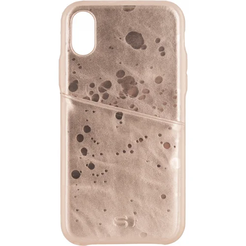 Senza Glam Leather Cover with Card Slot Apple iPhone X/Xs Metallic Rosé