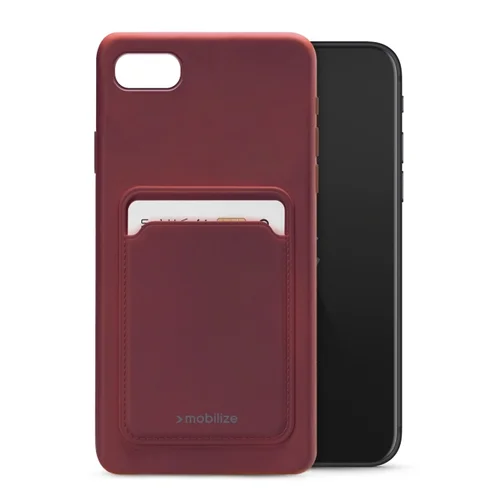 Mobilize Rubber Gelly Card Case Apple iPhone 6/6S/7/8/SE (2020/2022) Matt Bordeaux