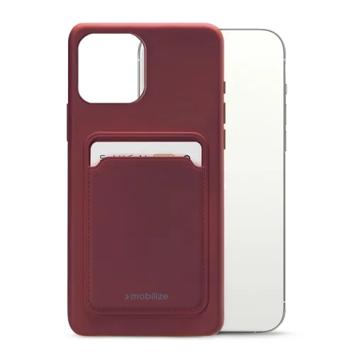 Mobilize Rubber Gelly Card Case Apple iPhone 13 Pro Max Matt Bordeaux