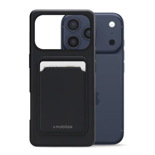 Mobilize Rubber Gelly Card Case Apple iPhone 17 Pro Max Matt Black