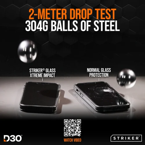 Striker D3O Xtreme Impact Privacy Glass Screen Protector - Black Frame - Samsung Galaxy S26 5G