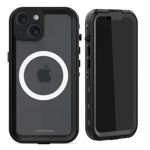 Mobilize MagSafe Compatible Waterproof Case Apple iPhone 15 Clear/Black