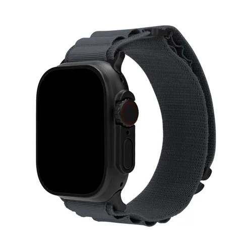 Mobilize Nylon Watch Band - Alpine - Black Connector - for Apple 42/44/45/49mm - Dark Grey
