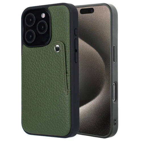 Selencia Riva Backcover met Pashouder Apple iPhone 15 Pro - Sage Green