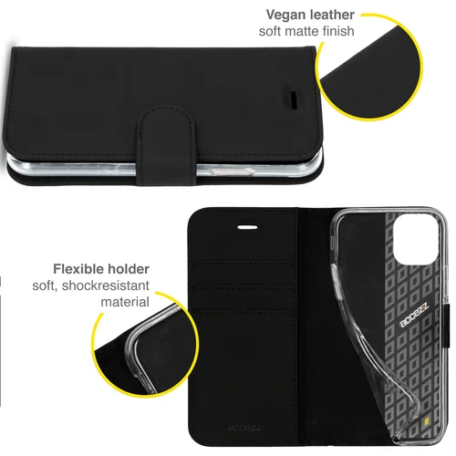 Accezz Wallet Softcase Bookcase iPhone 13 – Zwart