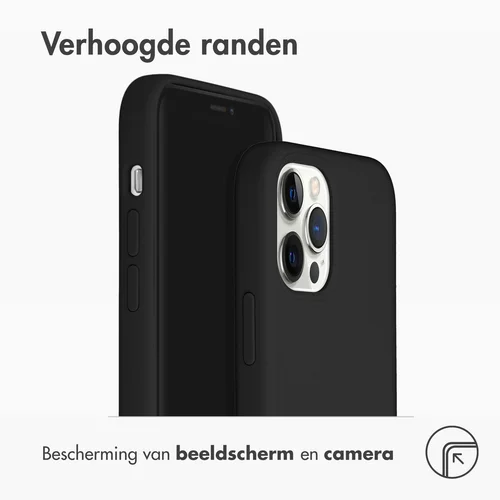 Accezz Liquid Silicone Backcover met MagSafe Apple iPhone 12 (Pro) - Zwart