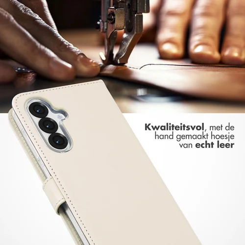 Selencia Echt Lederen Bookcase Samsung Galaxy A56 – Greige